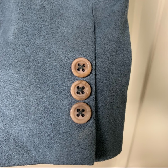 Vintage Halston Halo-Suede‎ Blue Suede Blazer - Picture 6 of 13